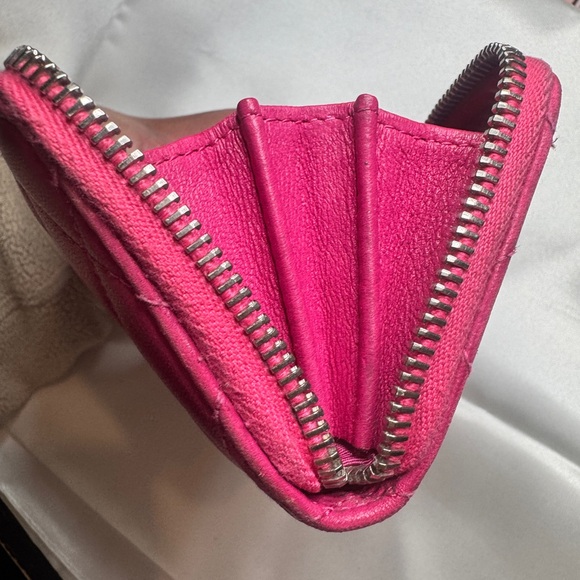 ♥️ Chanel Authentic Pink Leather Card Holder Wallet ❤️ - Picture 15 of 15